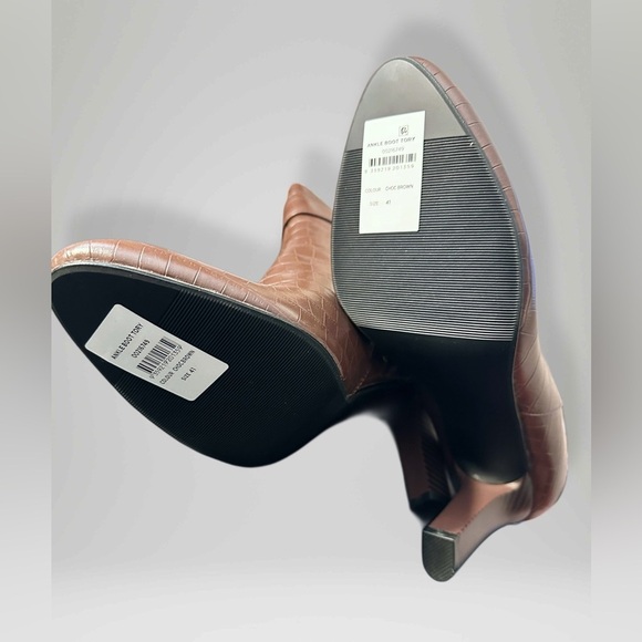 NEW Women’s City Chic Tory Faux Croc Ankle Boot Color Brown Size EU 41 / US 10.5 - Picture 5 of 10